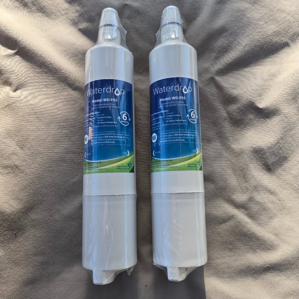 New Sealed Two Waterdrop Filters #WD-F03 Quantity 2